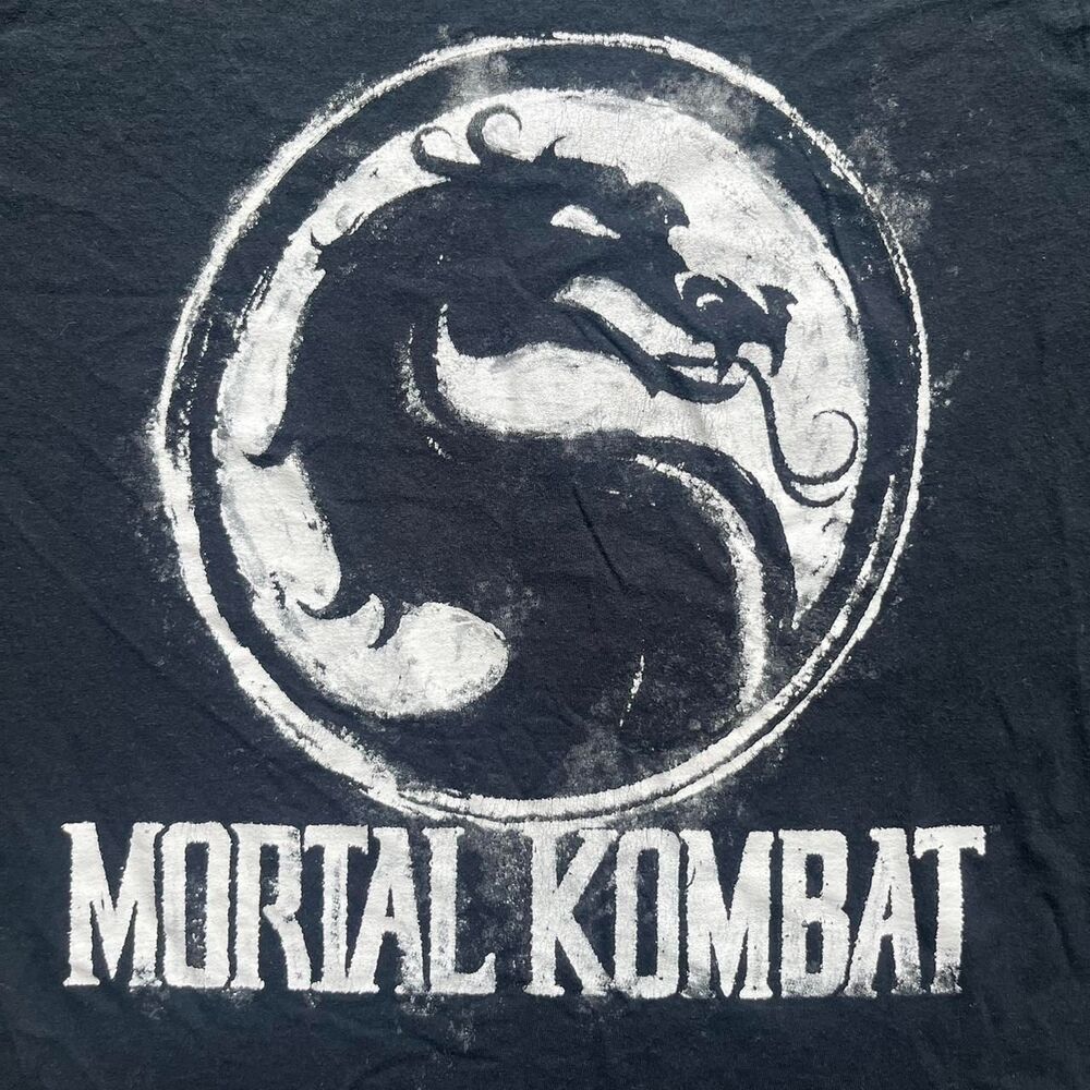 Retro Mortal Kombat Dragon Logo Graphic T-Shirt - Picture 2 of 6